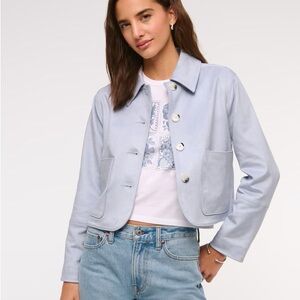 Abercrombie & Fitch Pastel Blue Button-Up Jean Jacket